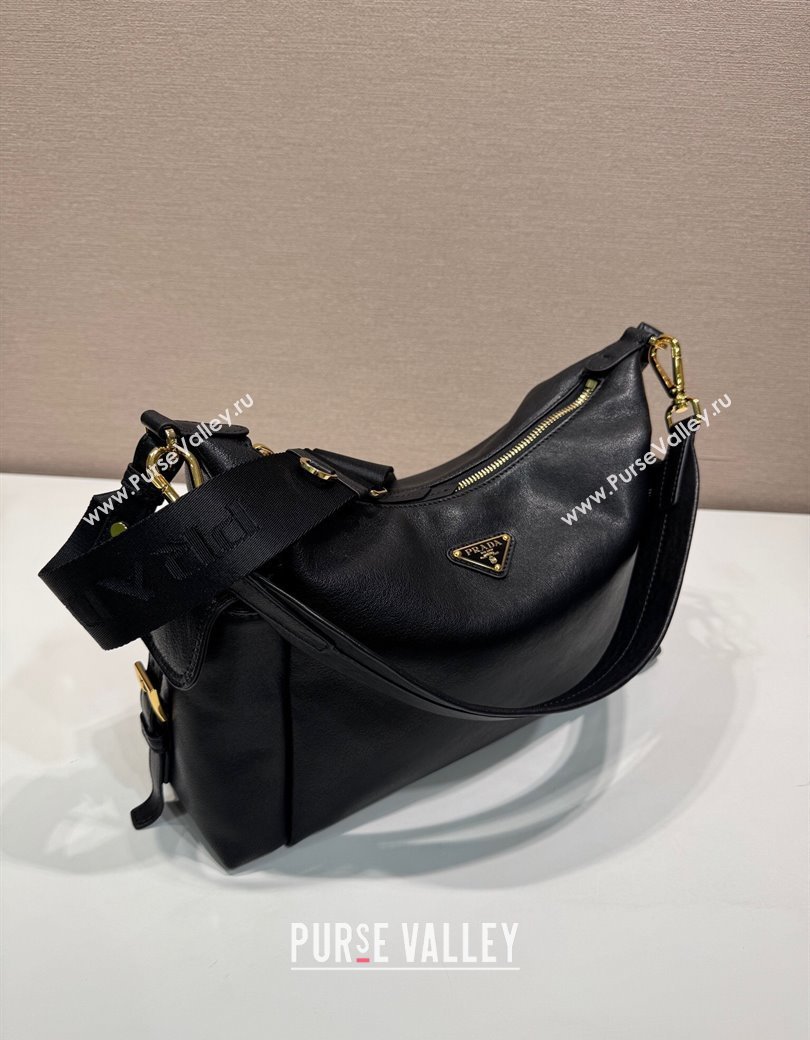 Prada Explore large nappa leather shoulder bag Black 2025 1BC264 (YZ-250927063)