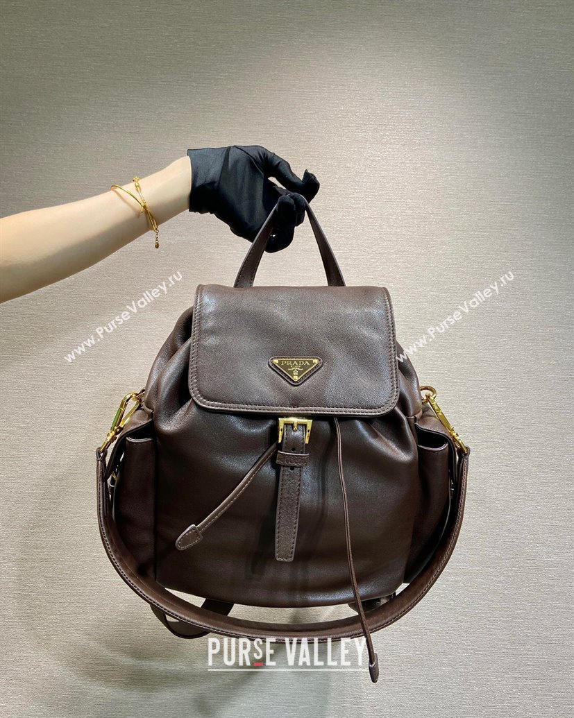 Prada Explore medium nappa leather backpack bag Sienna Brown 2025 1BZ080 (YZ-250927068)
