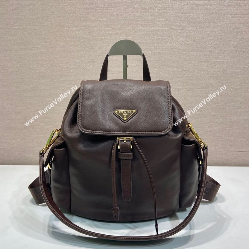 Prada Explore medium nappa leather backpack bag Sienna Brown 2025 1BZ080 (YZ-250927068)