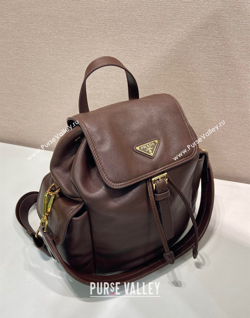Prada Explore medium nappa leather backpack bag Sienna Brown 2025 1BZ080 (YZ-250927068)