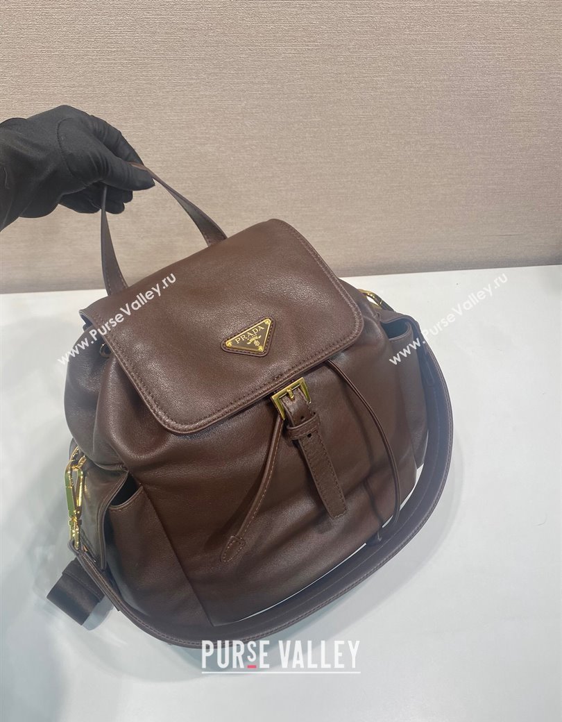 Prada Explore medium nappa leather backpack bag Sienna Brown 2025 1BZ080 (YZ-250927068)