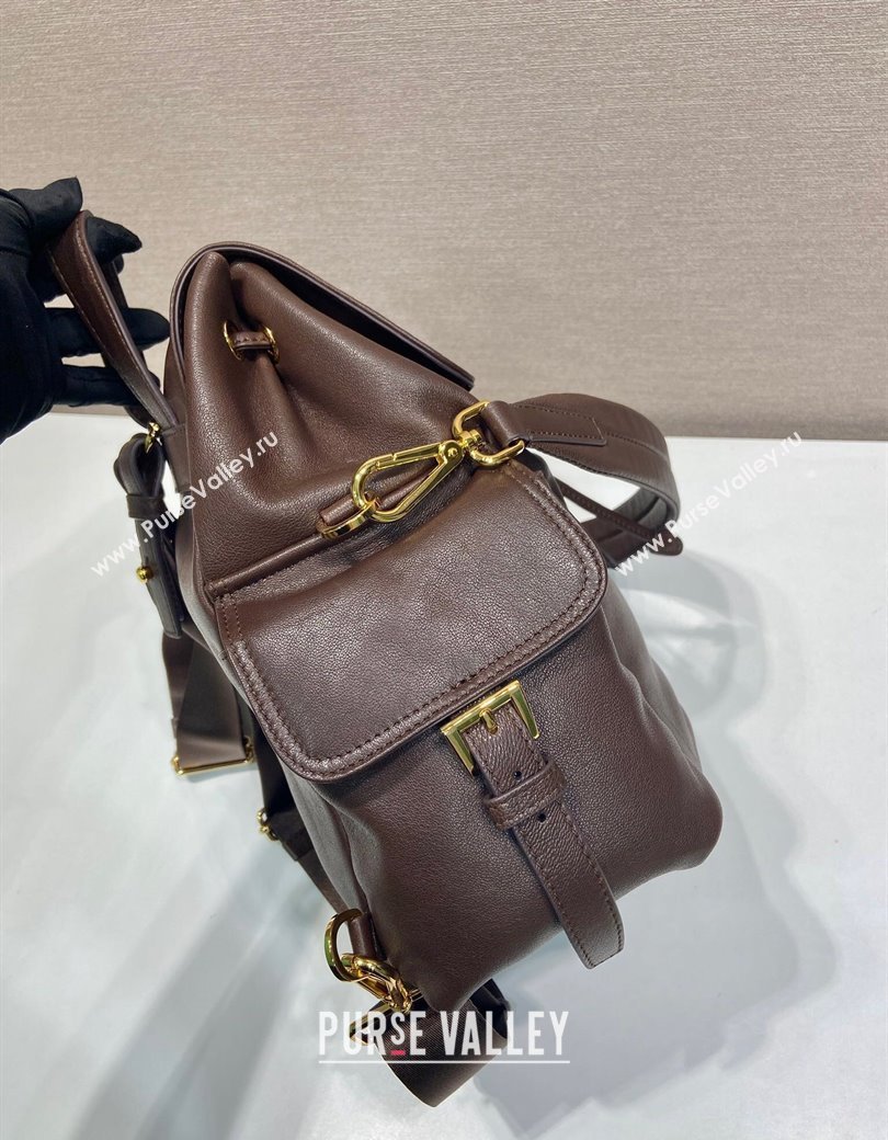 Prada Explore medium nappa leather backpack bag Sienna Brown 2025 1BZ080 (YZ-250927068)