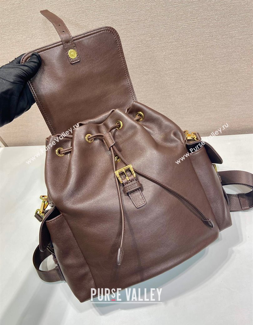 Prada Explore medium nappa leather backpack bag Sienna Brown 2025 1BZ080 (YZ-250927068)