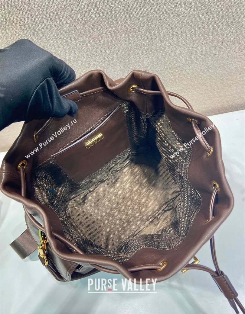 Prada Explore medium nappa leather backpack bag Sienna Brown 2025 1BZ080 (YZ-250927068)