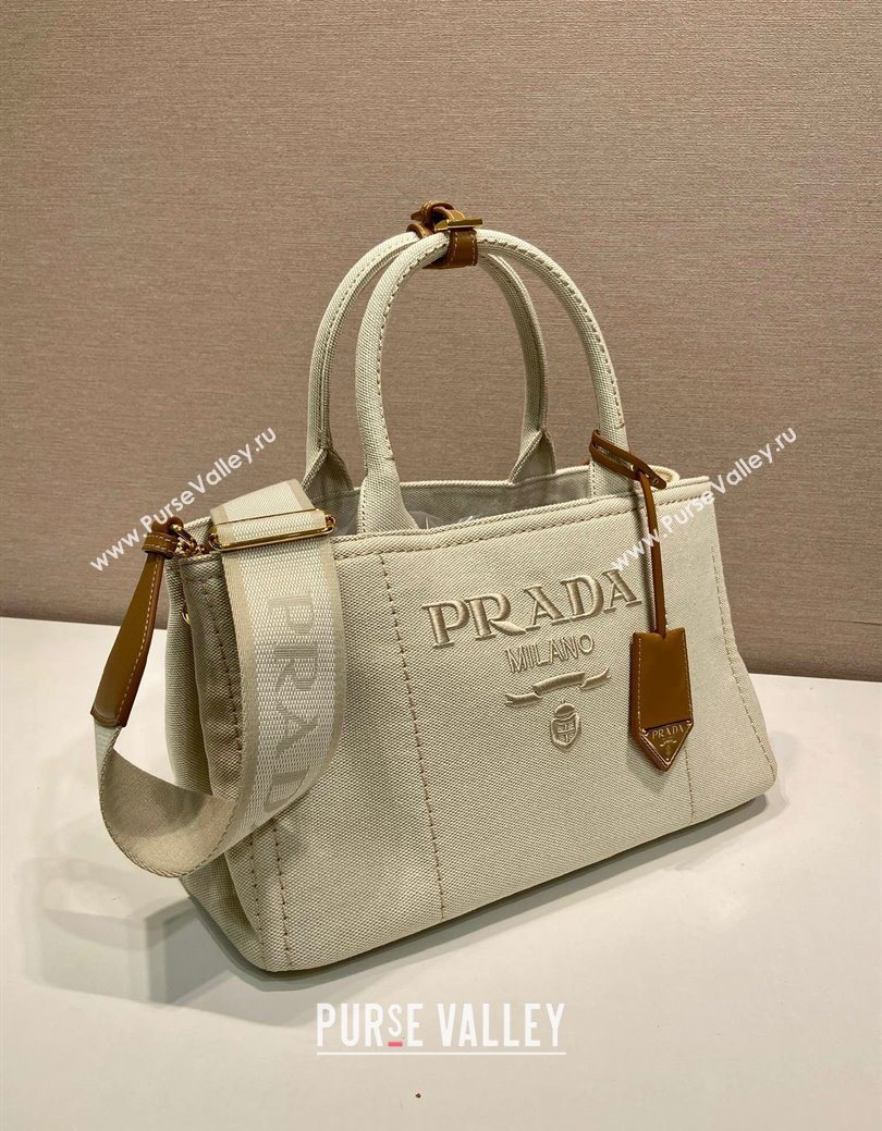 Prada Jardiniere large canvas handbag White 2025 1BG554 (YZ-250929003)