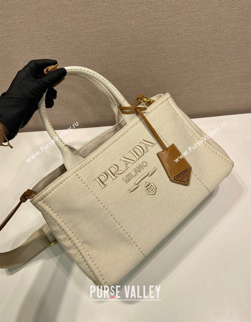 Prada Jardiniere large canvas handbag White 2025 1BG554 (YZ-250929003)