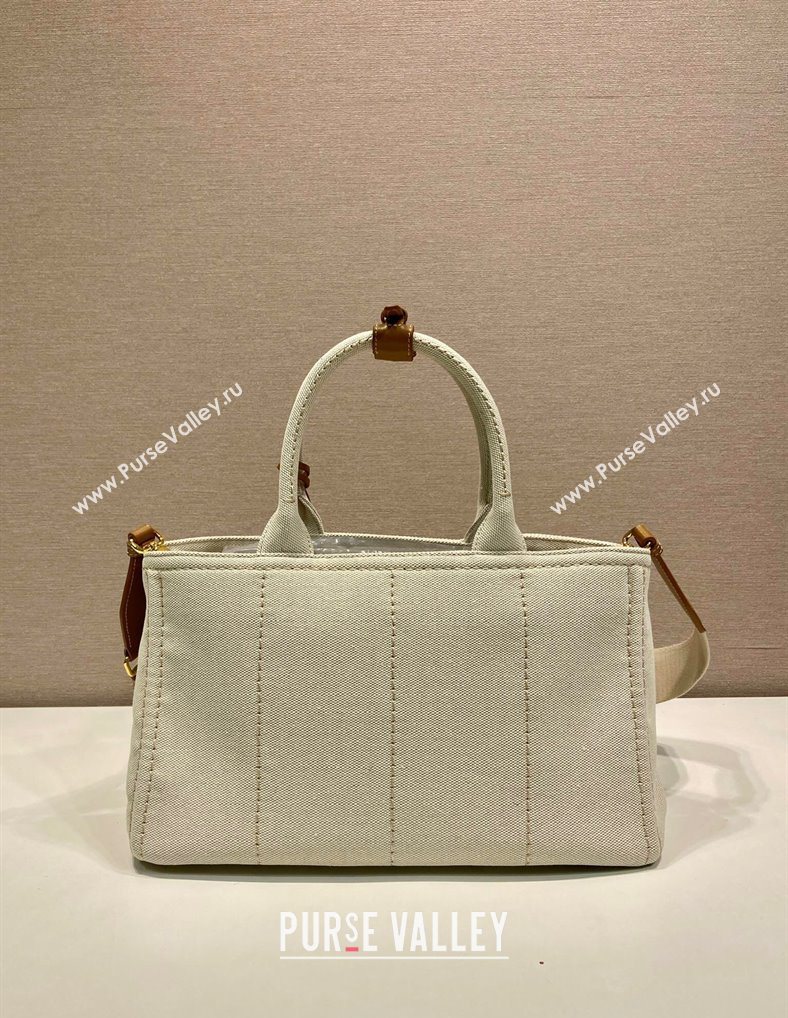Prada Jardiniere large canvas handbag White 2025 1BG554 (YZ-250929003)