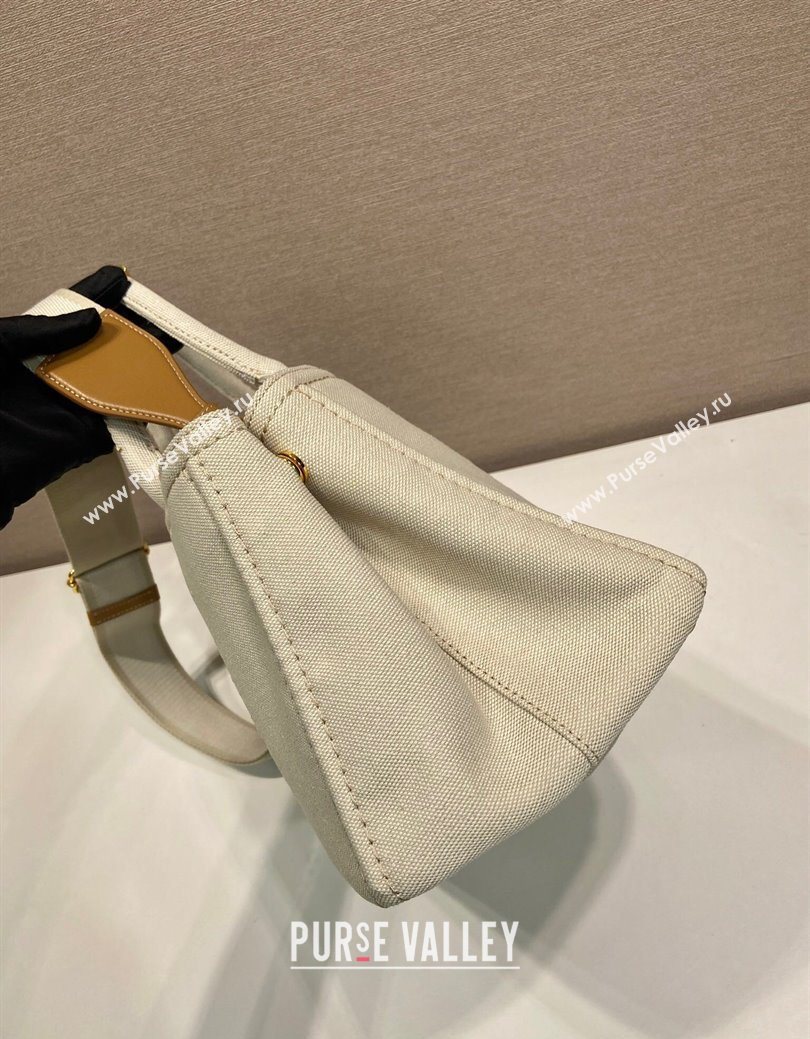 Prada Jardiniere large canvas handbag White 2025 1BG554 (YZ-250929003)