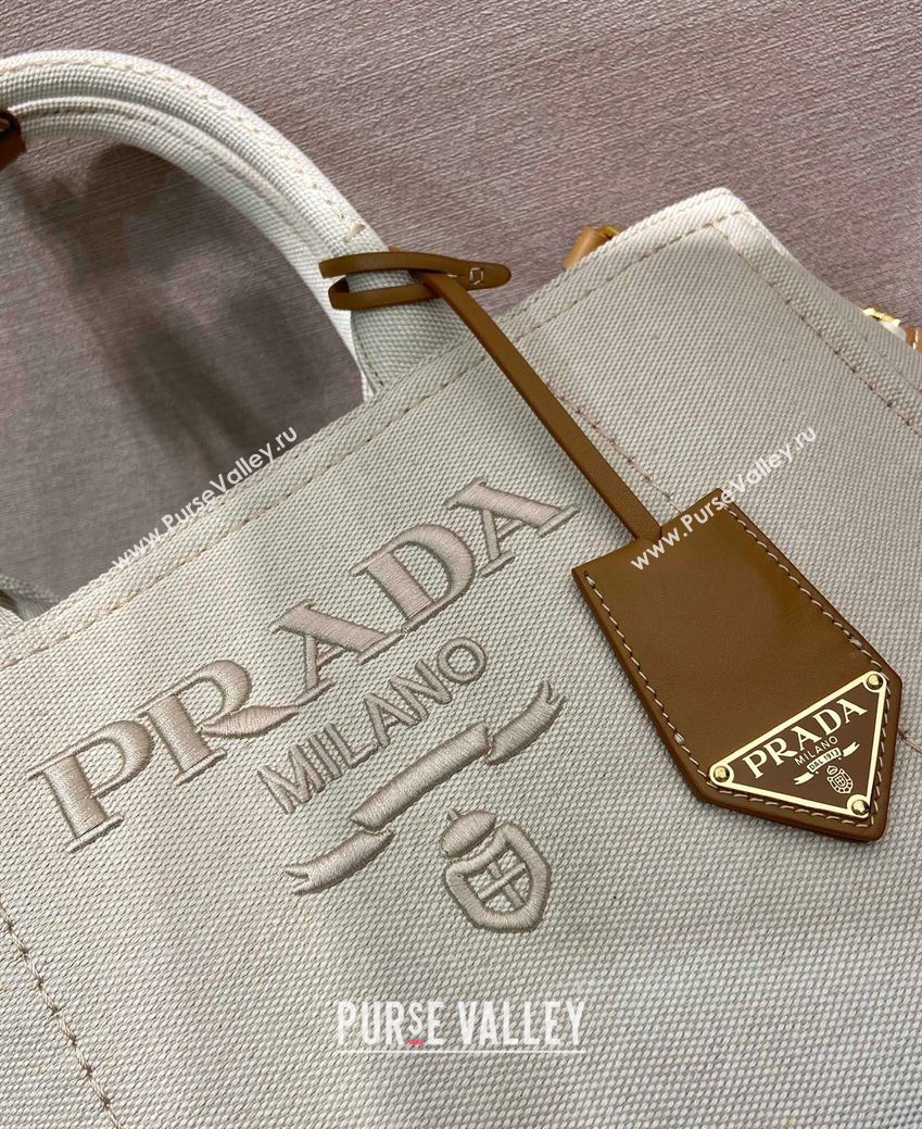 Prada Jardiniere large canvas handbag White 2025 1BG554 (YZ-250929003)