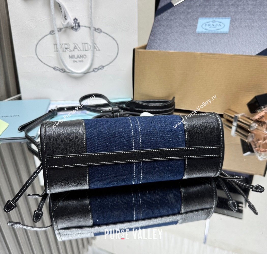 Prada Bonnie small denim handbag Blue/Black 2025 1BA486 (YZ-250927027)