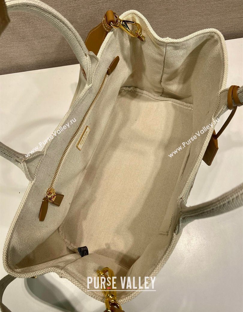 Prada Jardiniere large canvas handbag White 2025 1BG554 (YZ-250929003)