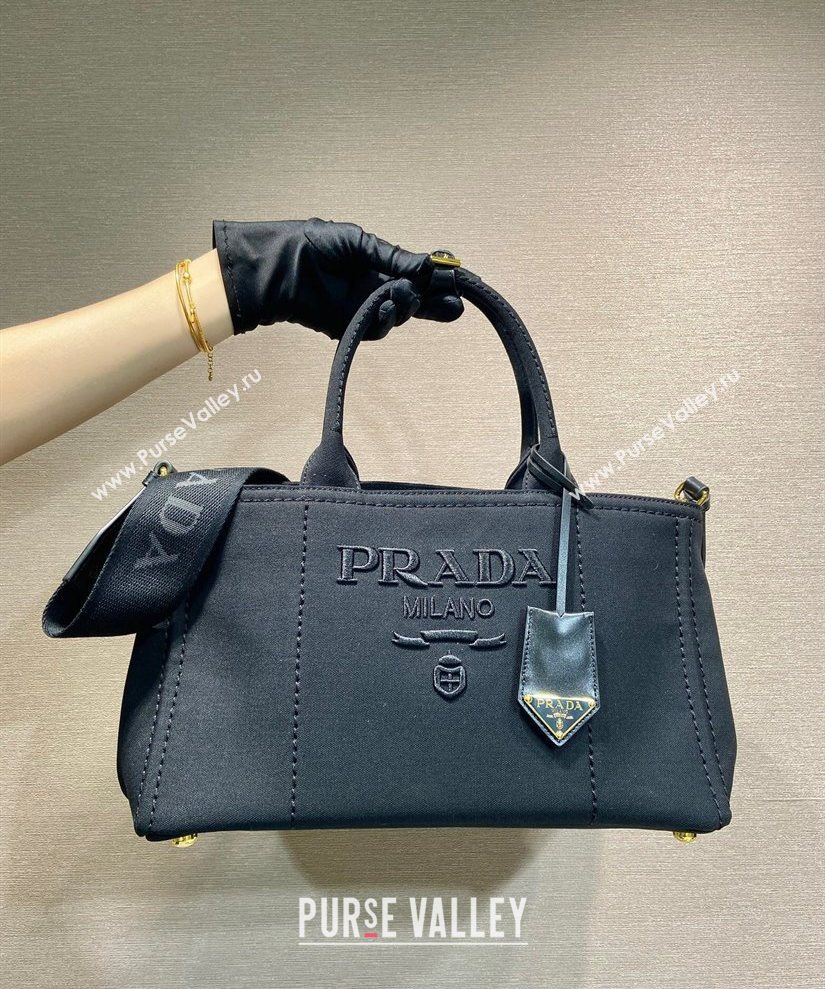 Prada Jardiniere large canvas handbag Black 2025 1BG554 (YZ-250929005)