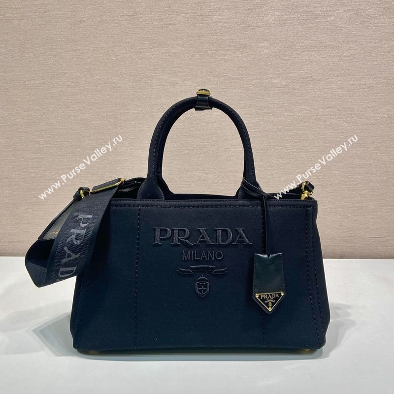 Prada Jardiniere large canvas handbag Black 2025 1BG554 (YZ-250929005)