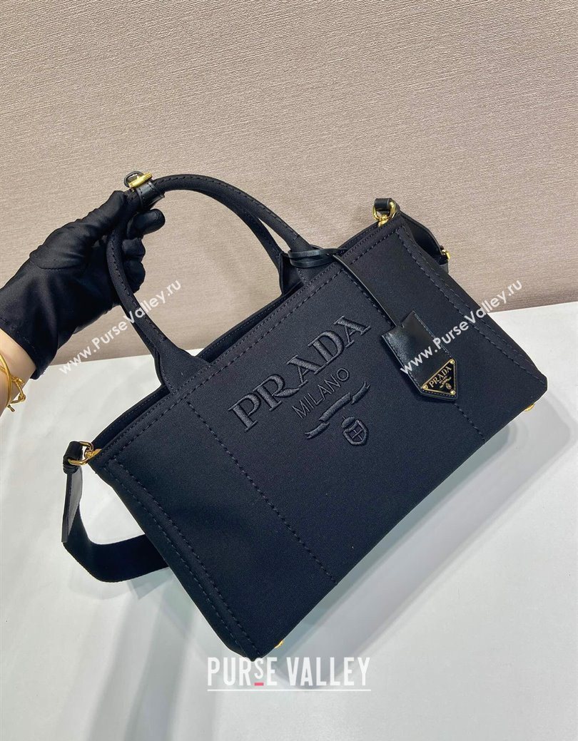 Prada Jardiniere large canvas handbag Black 2025 1BG554 (YZ-250929005)