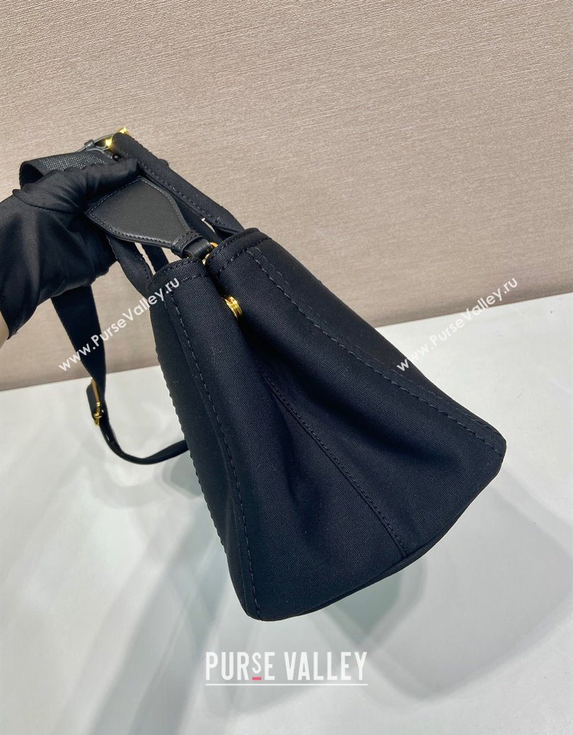 Prada Jardiniere large canvas handbag Black 2025 1BG554 (YZ-250929005)