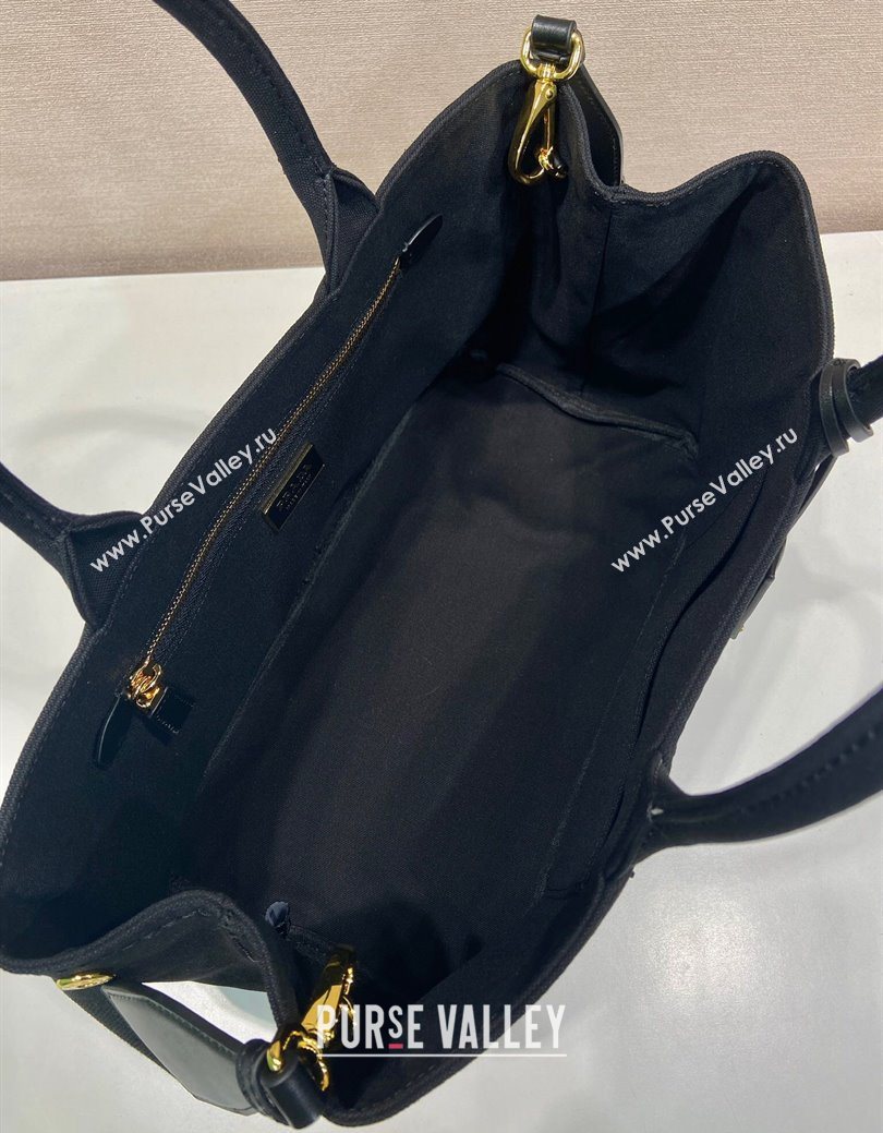 Prada Jardiniere large canvas handbag Black 2025 1BG554 (YZ-250929005)