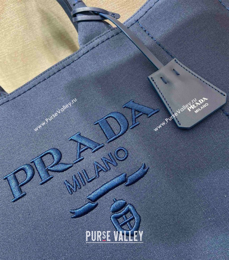 Prada Mens Jardiniere extra-large cotton canvas tote bag Baltic Blue 2025 2VG131 (YZ-250929006)