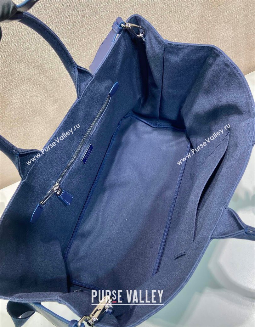 Prada Mens Jardiniere extra-large cotton canvas tote bag Baltic Blue 2025 2VG131 (YZ-250929006)