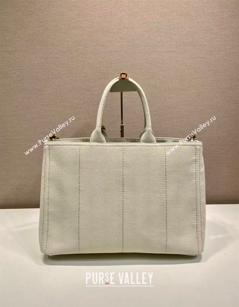 Prada Mens Jardiniere extra-large cotton canvas tote bag White 2025 2VG131 (YZ-250929007)