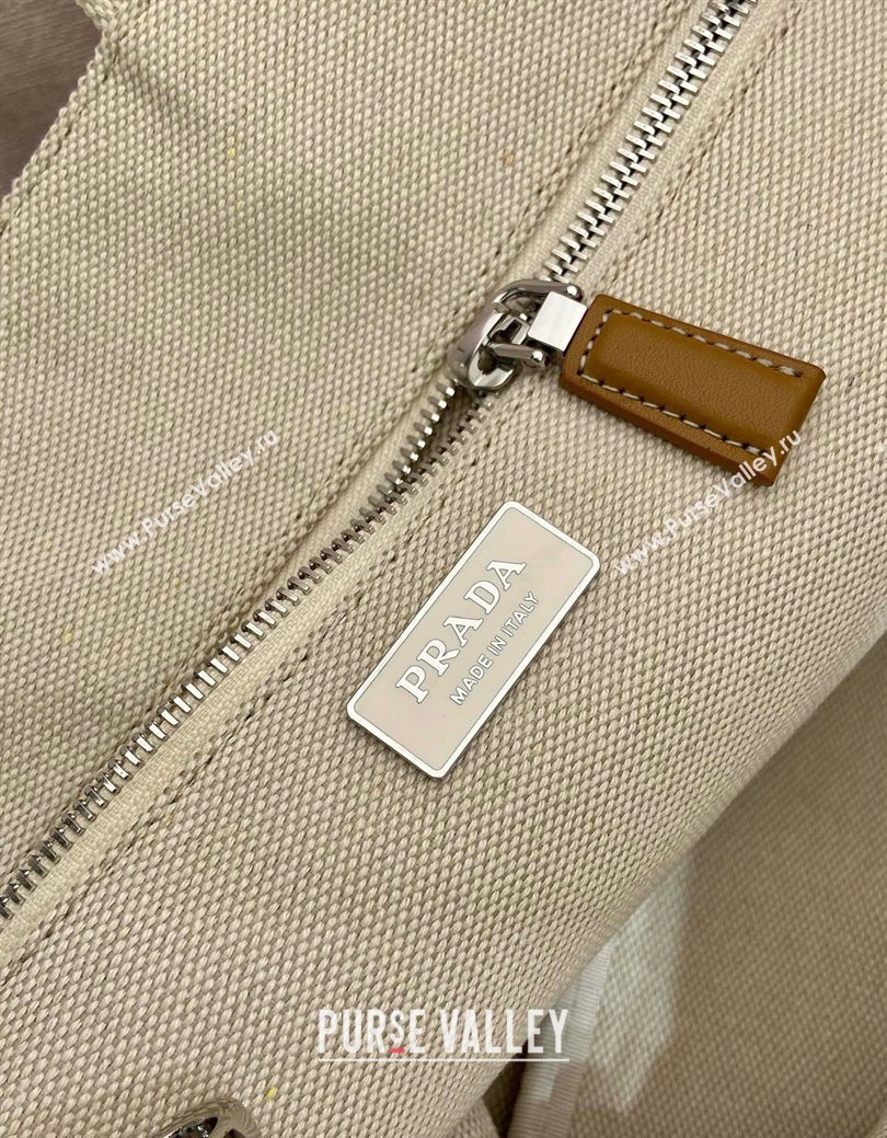 Prada Mens Jardiniere extra-large cotton canvas tote bag White 2025 2VG131 (YZ-250929007)