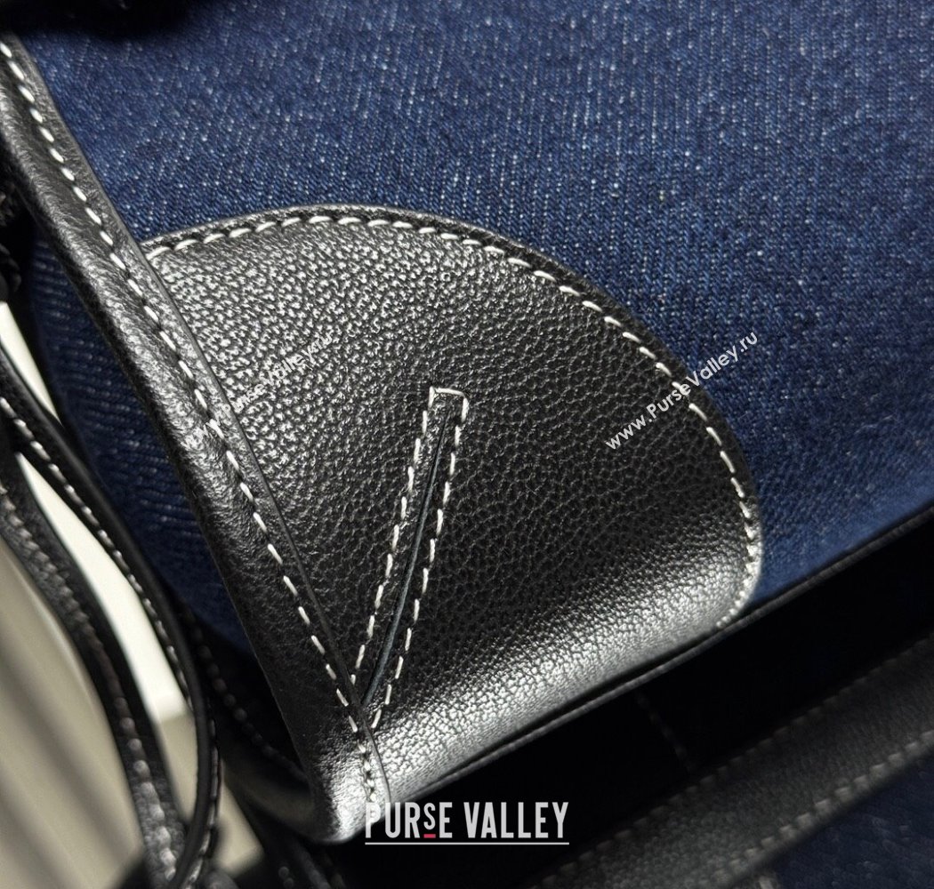 Prada Bonnie small denim handbag Blue/Black 2025 1BA486 (YZ-250927027)