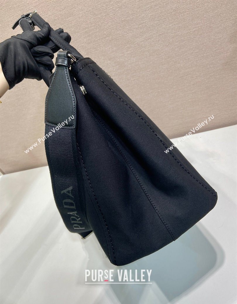 Prada Mens Jardiniere extra-large cotton canvas tote bag Black 2025 2VG131 (YZ-250929008)