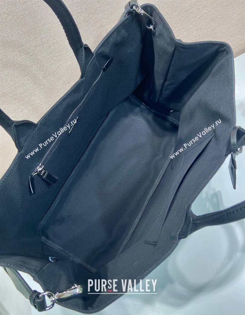 Prada Mens Jardiniere extra-large cotton canvas tote bag Black 2025 2VG131 (YZ-250929008)