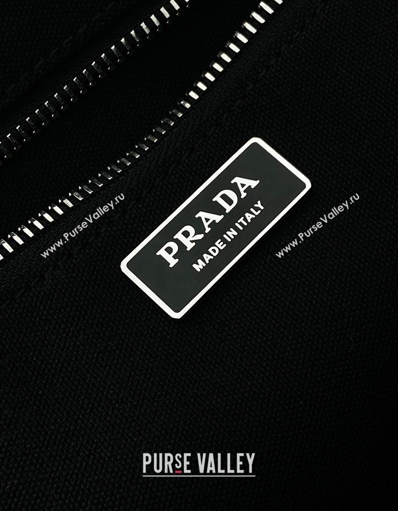 Prada Mens Jardiniere extra-large cotton canvas tote bag Black 2025 2VG131 (YZ-250929008)