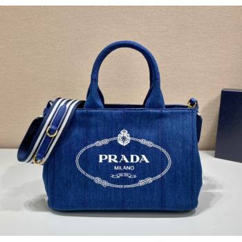 Prada Printed Fabric Tote Bag Denim Blue 2025 1BG439 (YZ-250929009)