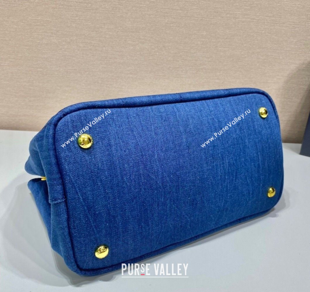 Prada Printed Fabric Tote Bag Denim Blue 2025 1BG439 (YZ-250929009)