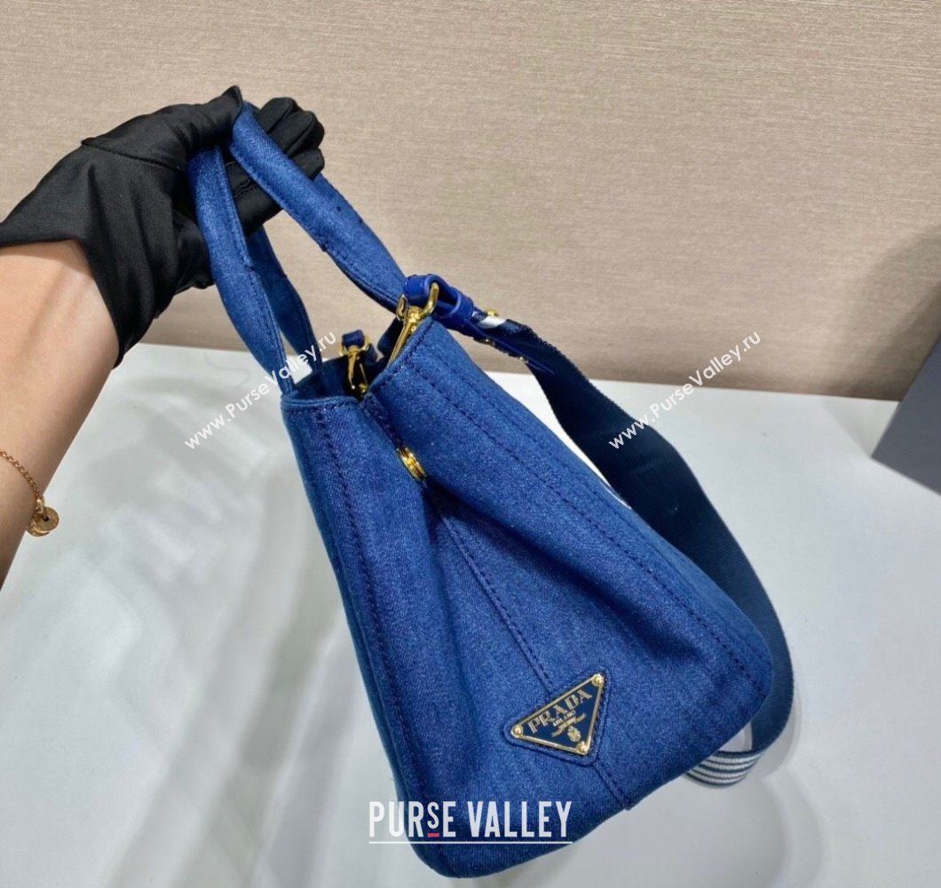Prada Printed Fabric Tote Bag Denim Blue 2025 1BG439 (YZ-250929009)