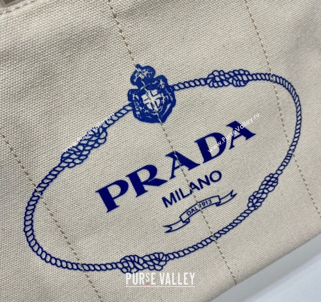 Prada Printed Fabric Tote Bag White 2025 1BG439 (YZ-250929010)