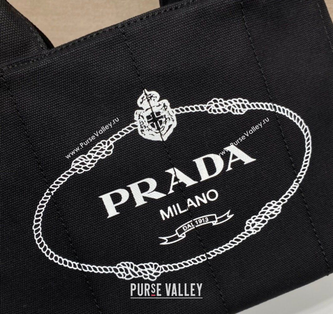 Prada Printed Fabric Tote Bag Black 2025 1BG439 (YZ-250929011)