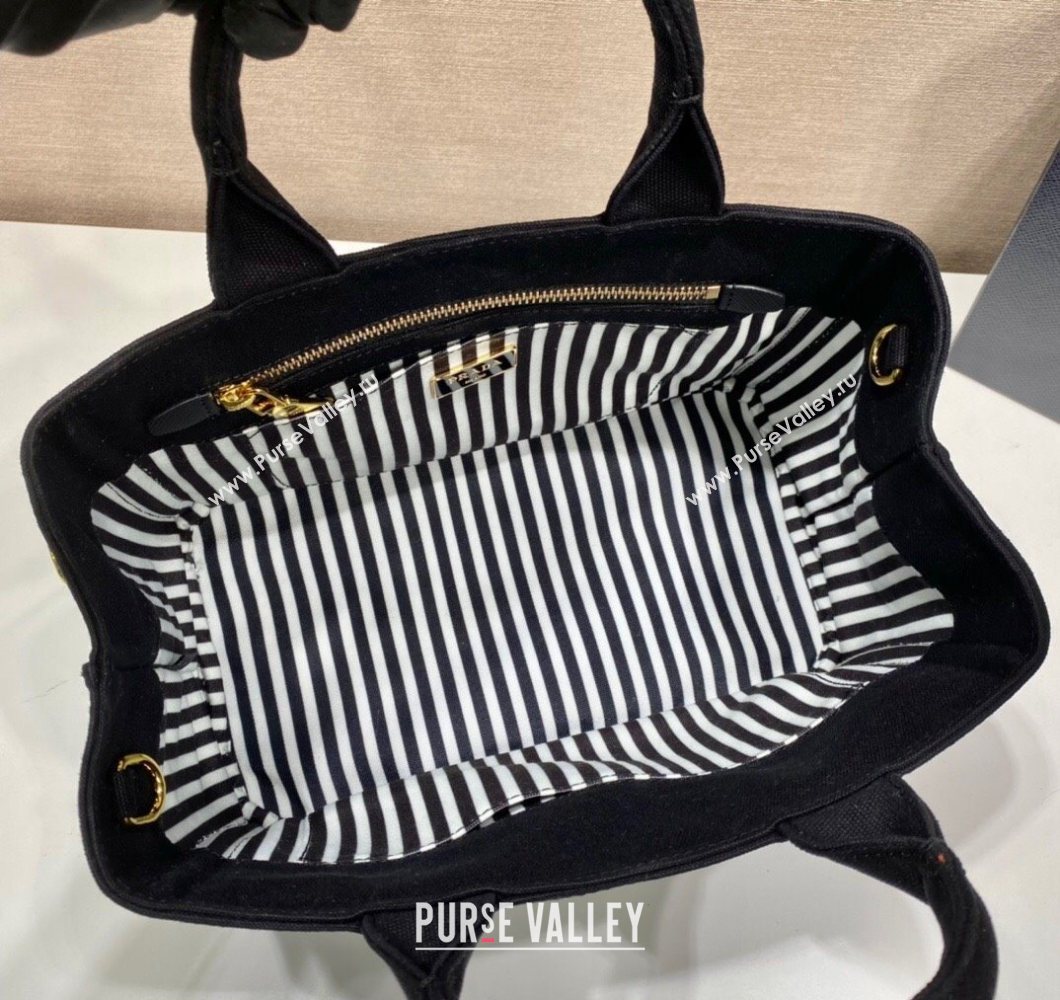 Prada Printed Fabric Tote Bag Black 2025 1BG439 (YZ-250929011)