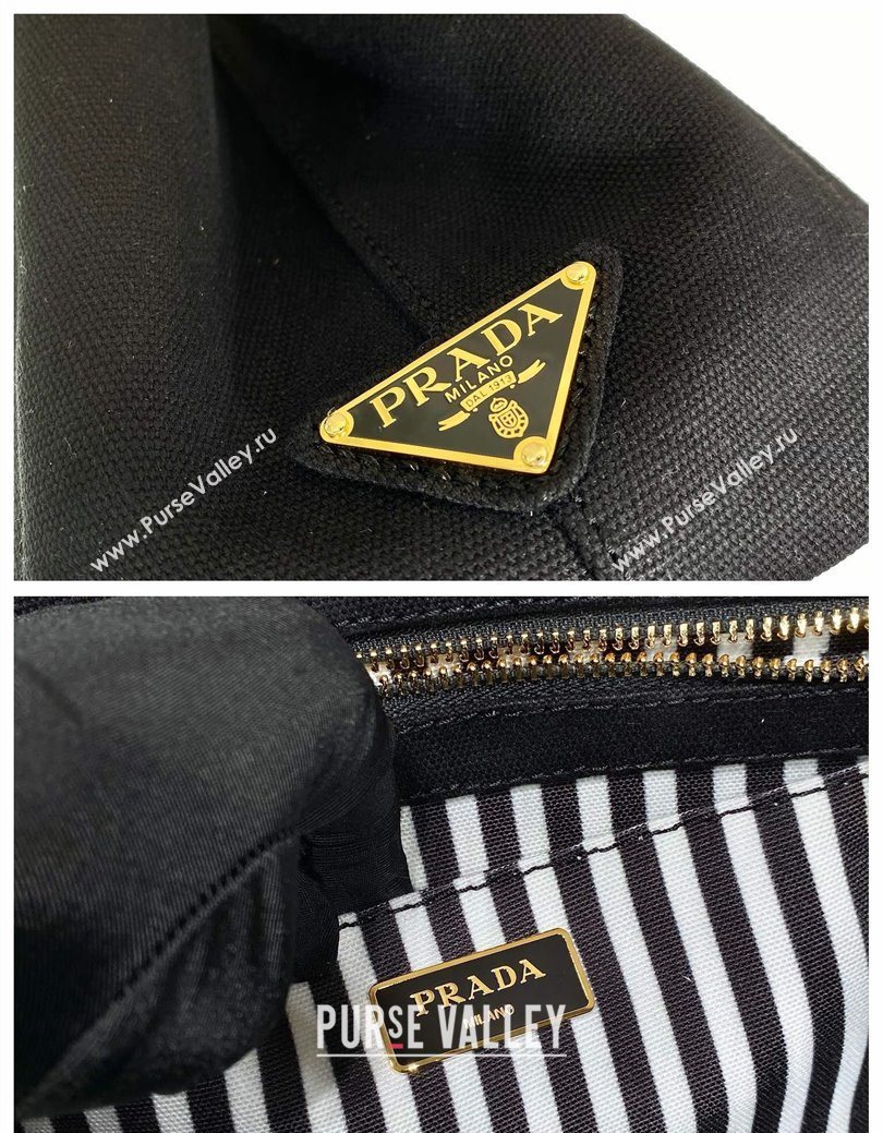 Prada Printed Fabric Tote Bag Black 2025 1BG439 (YZ-250929011)