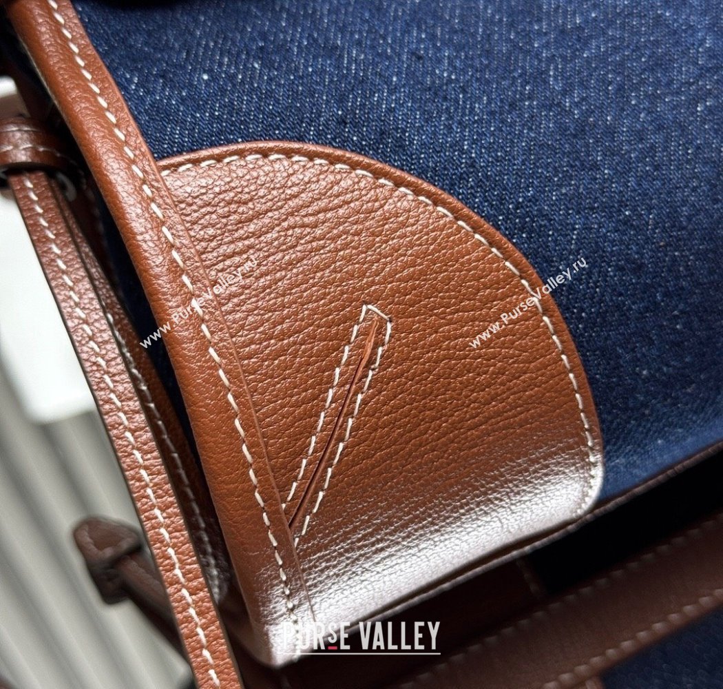 Prada Bonnie small denim handbag Blue/Brown 2025 1BA486 (YZ-250927028)