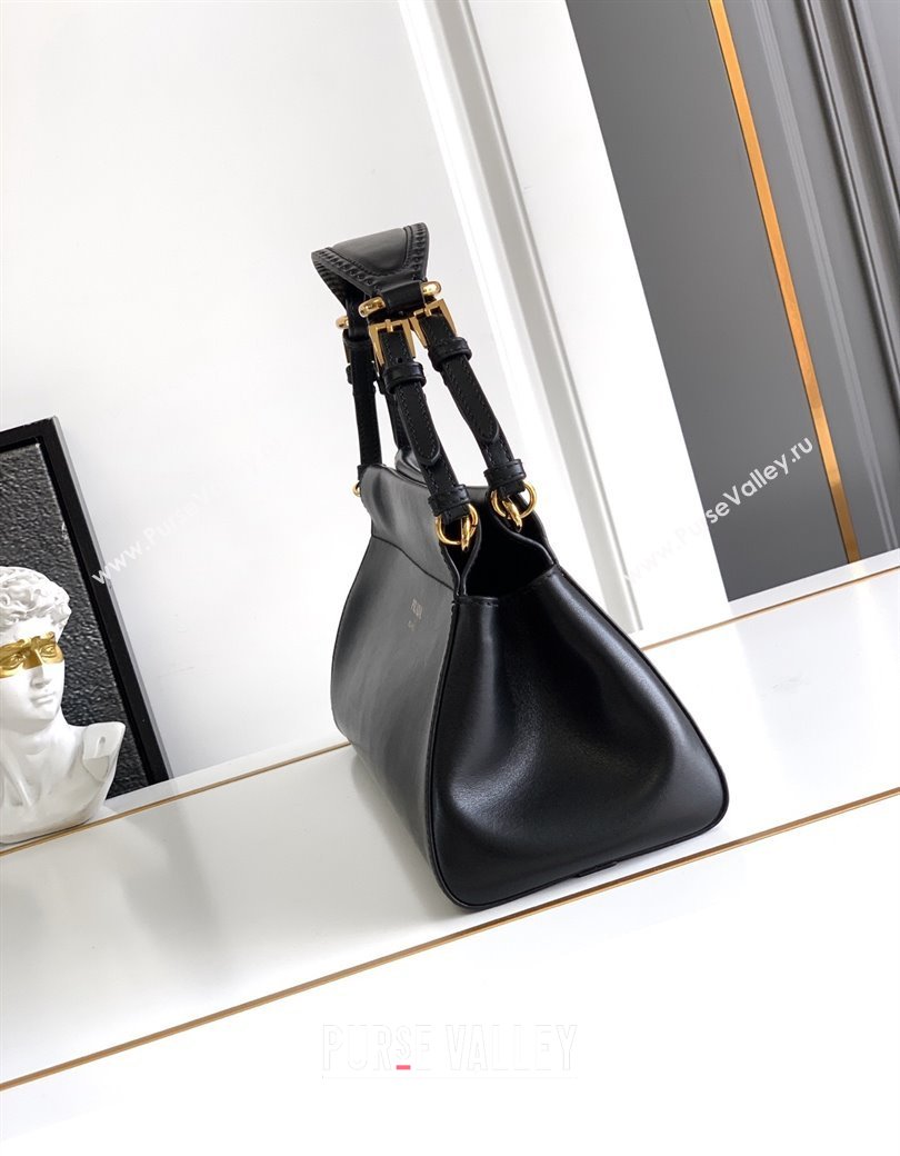 Prada Enchaîne medium leather bag Black 2025 1BC262 (YZ-250927029)