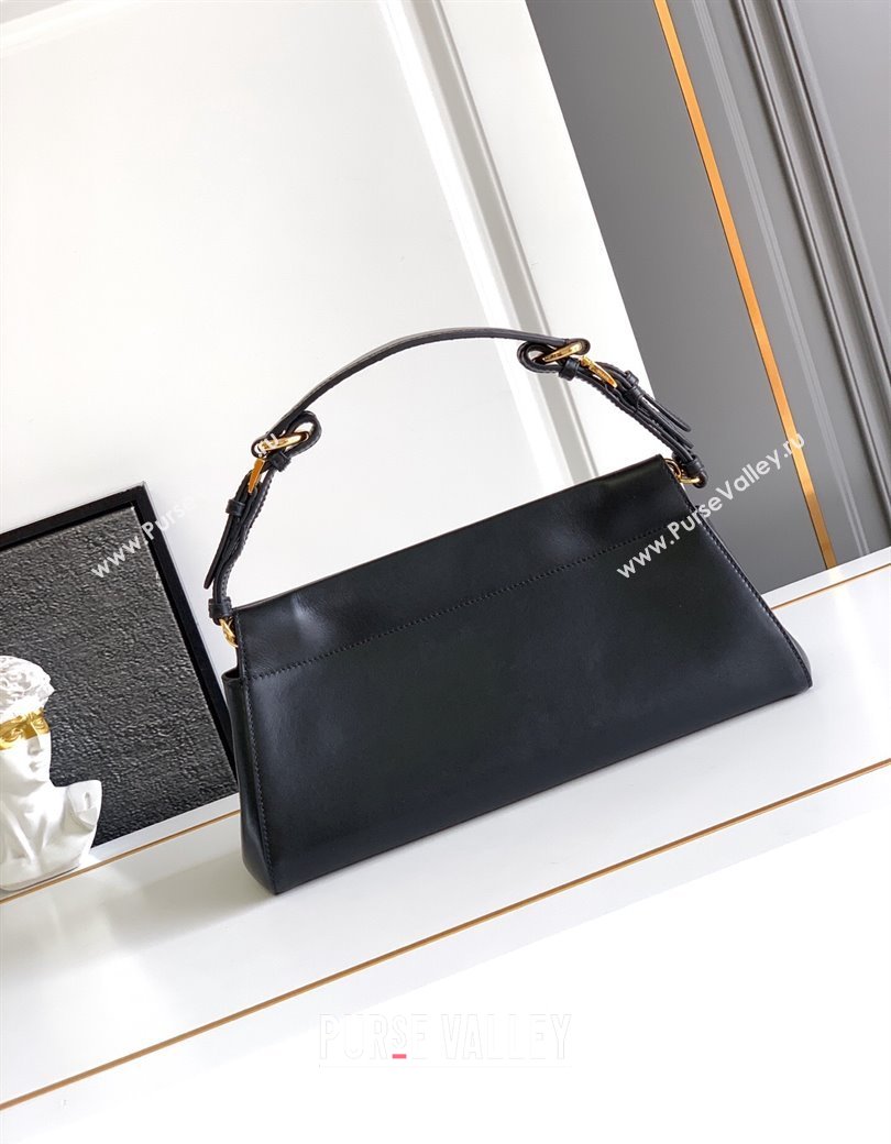 Prada Enchaîne medium leather bag Black 2025 1BC262 (YZ-250927029)