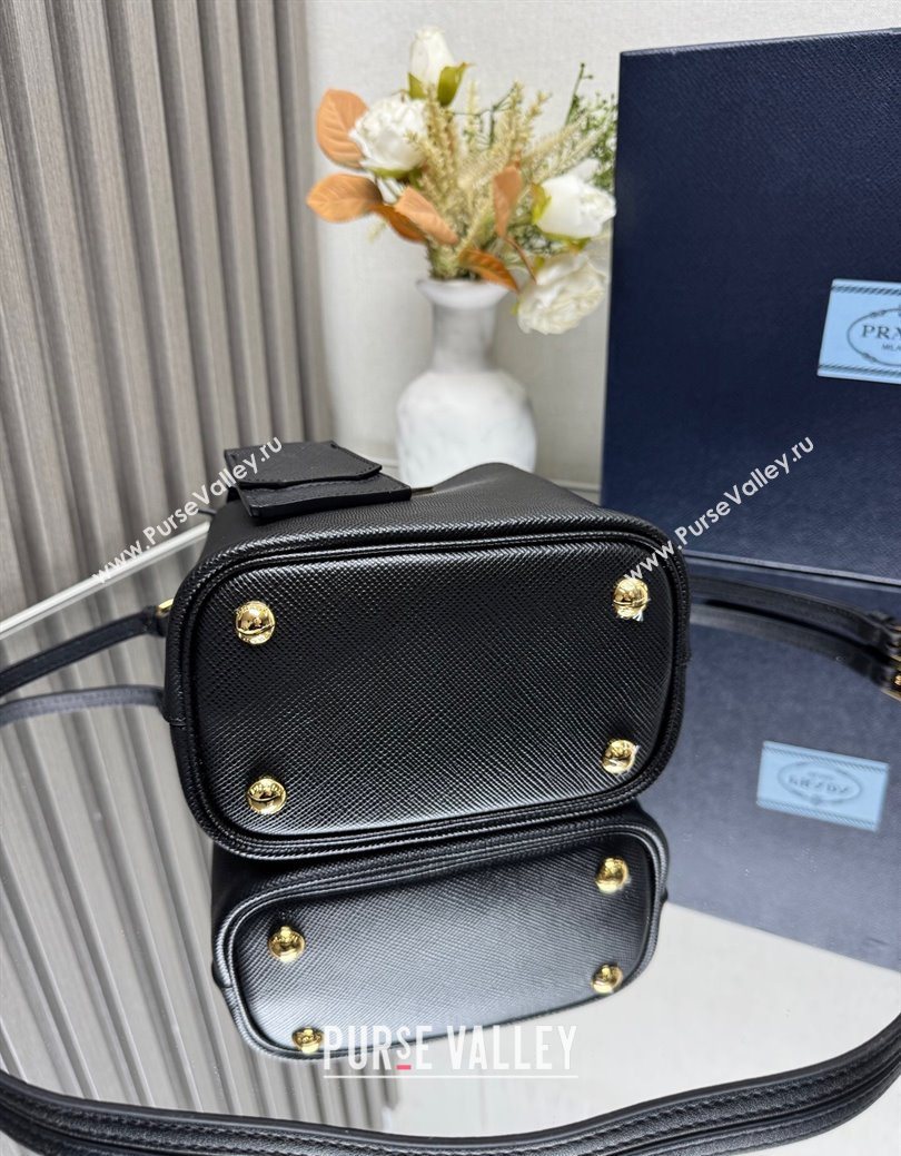 Prada Panier mini Saffiano leather bucket bag Black2 2025 1BA217 (YZ-250929018)