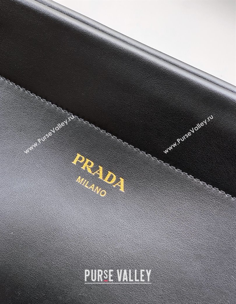 Prada Enchaîne medium leather bag Black 2025 1BC262 (YZ-250927029)