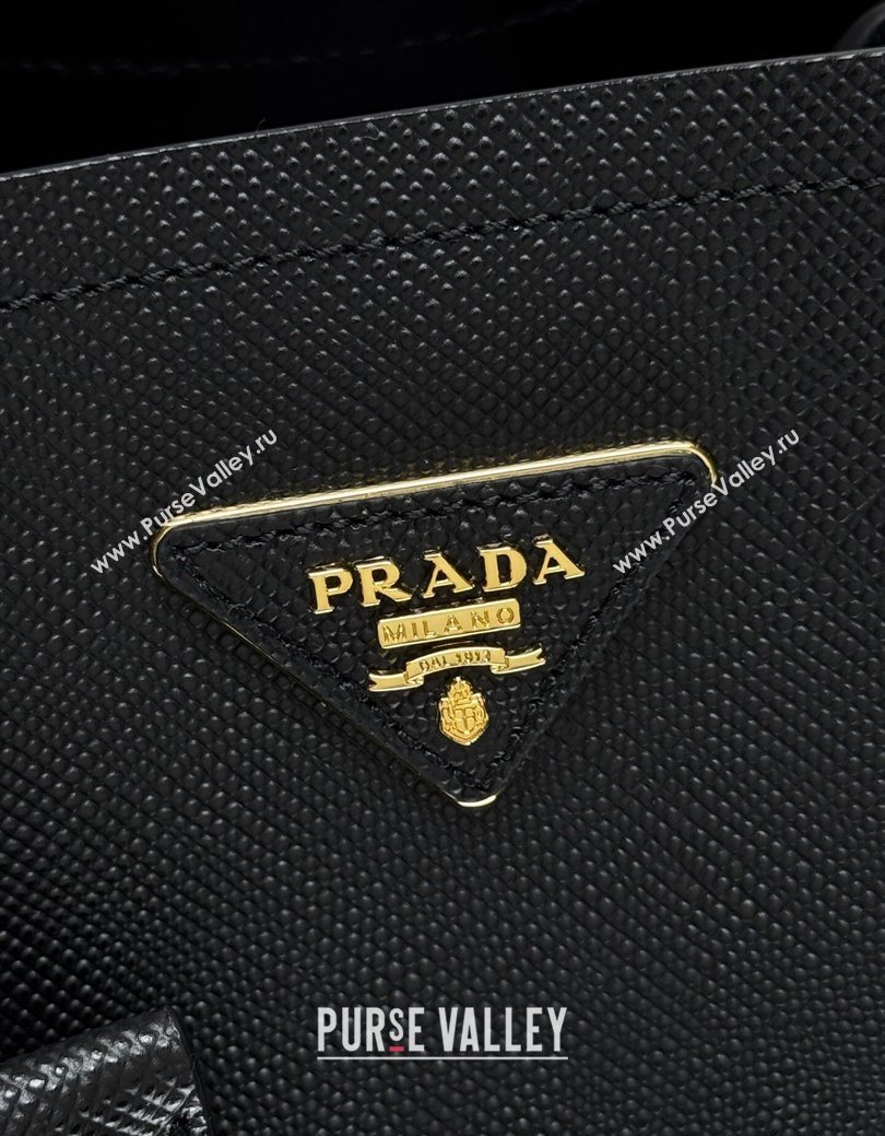 Prada Panier mini Saffiano leather bucket bag Black2 2025 1BA217 (YZ-250929018)