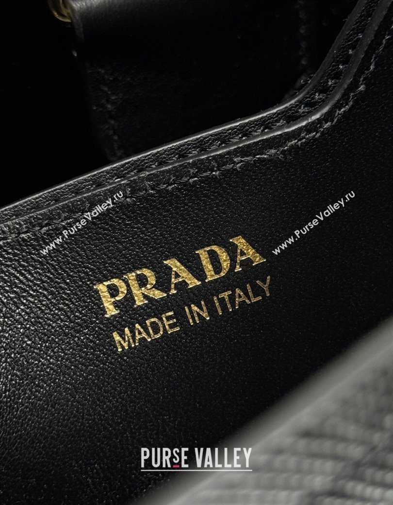 Prada Panier mini Saffiano leather bucket bag Black2 2025 1BA217 (YZ-250929018)