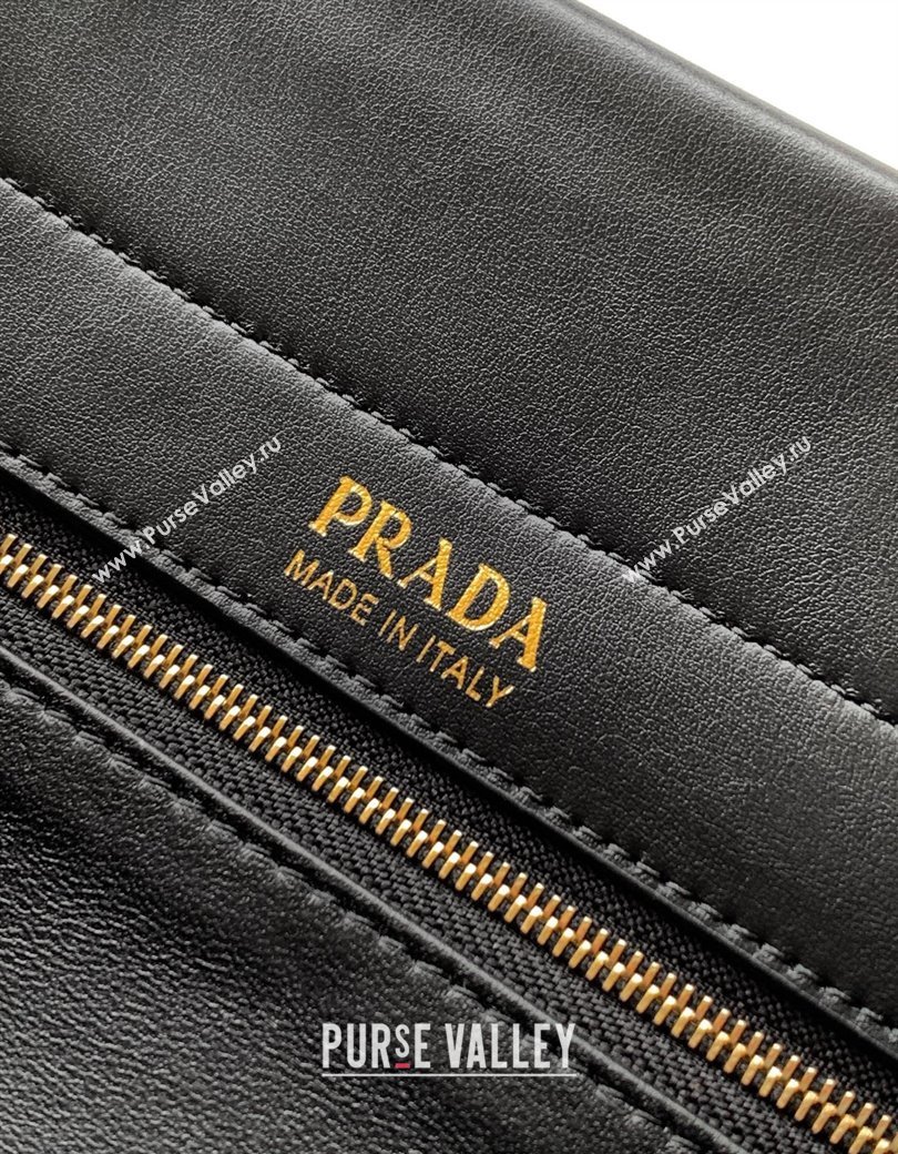 Prada Enchaîne medium leather bag Black 2025 1BC262 (YZ-250927029)