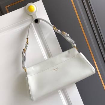 Prada Enchaîne medium leather bag White 2025 1BC262 (YZ-250927030)