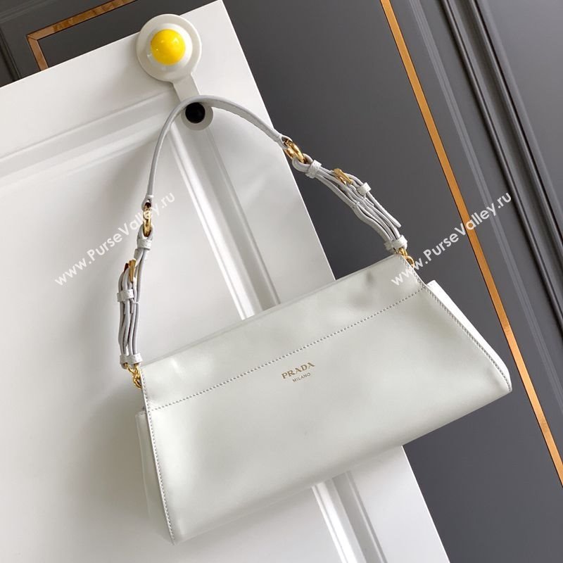 Prada Enchaîne medium leather bag White 2025 1BC262 (YZ-250927030)