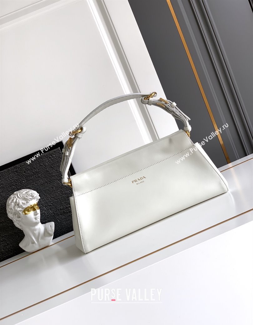 Prada Enchaîne medium leather bag White 2025 1BC262 (YZ-250927030)