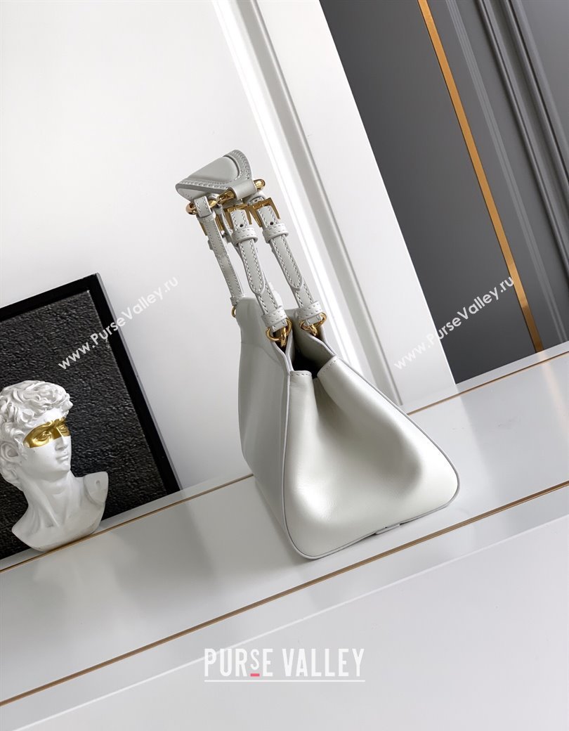 Prada Enchaîne medium leather bag White 2025 1BC262 (YZ-250927030)