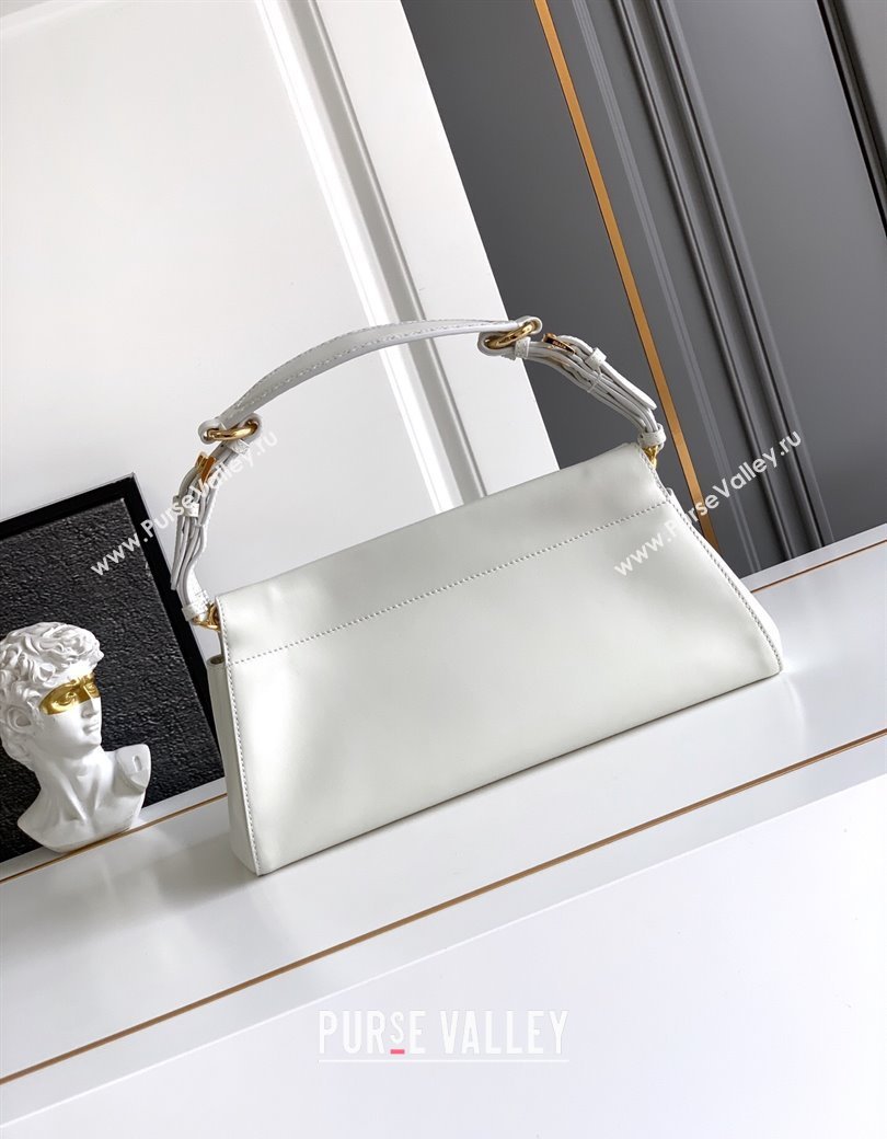 Prada Enchaîne medium leather bag White 2025 1BC262 (YZ-250927030)