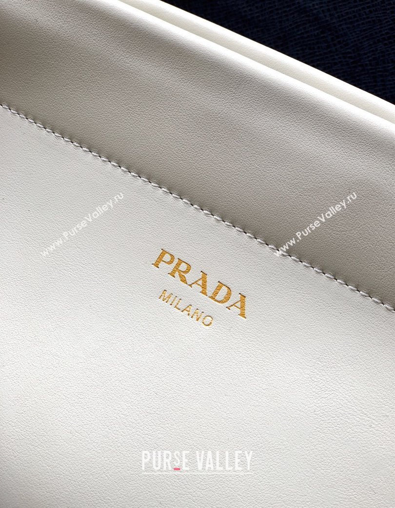 Prada Enchaîne medium leather bag White 2025 1BC262 (YZ-250927030)