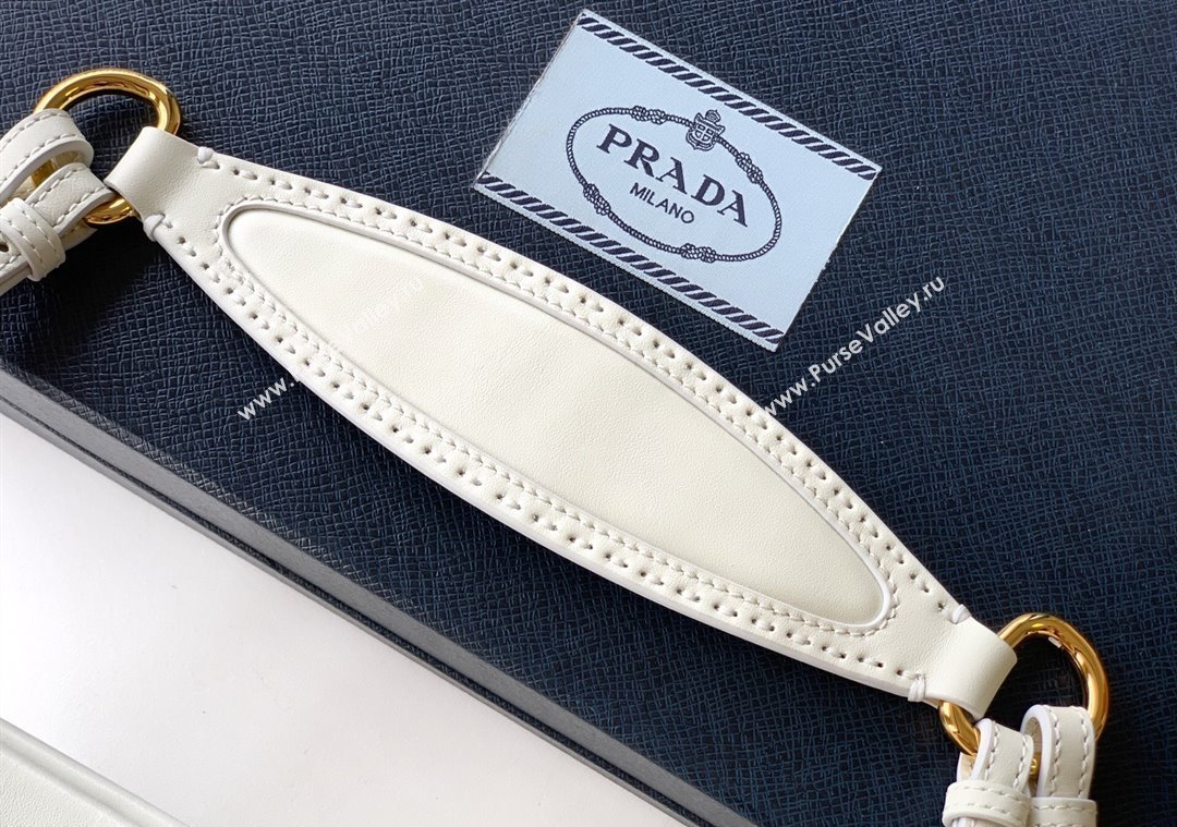 Prada Enchaîne medium leather bag White 2025 1BC262 (YZ-250927030)